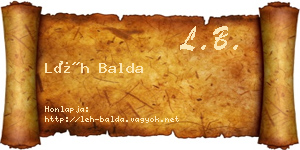 Léh Balda névjegykártya